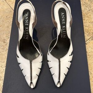 Anne Klein white leather shoes